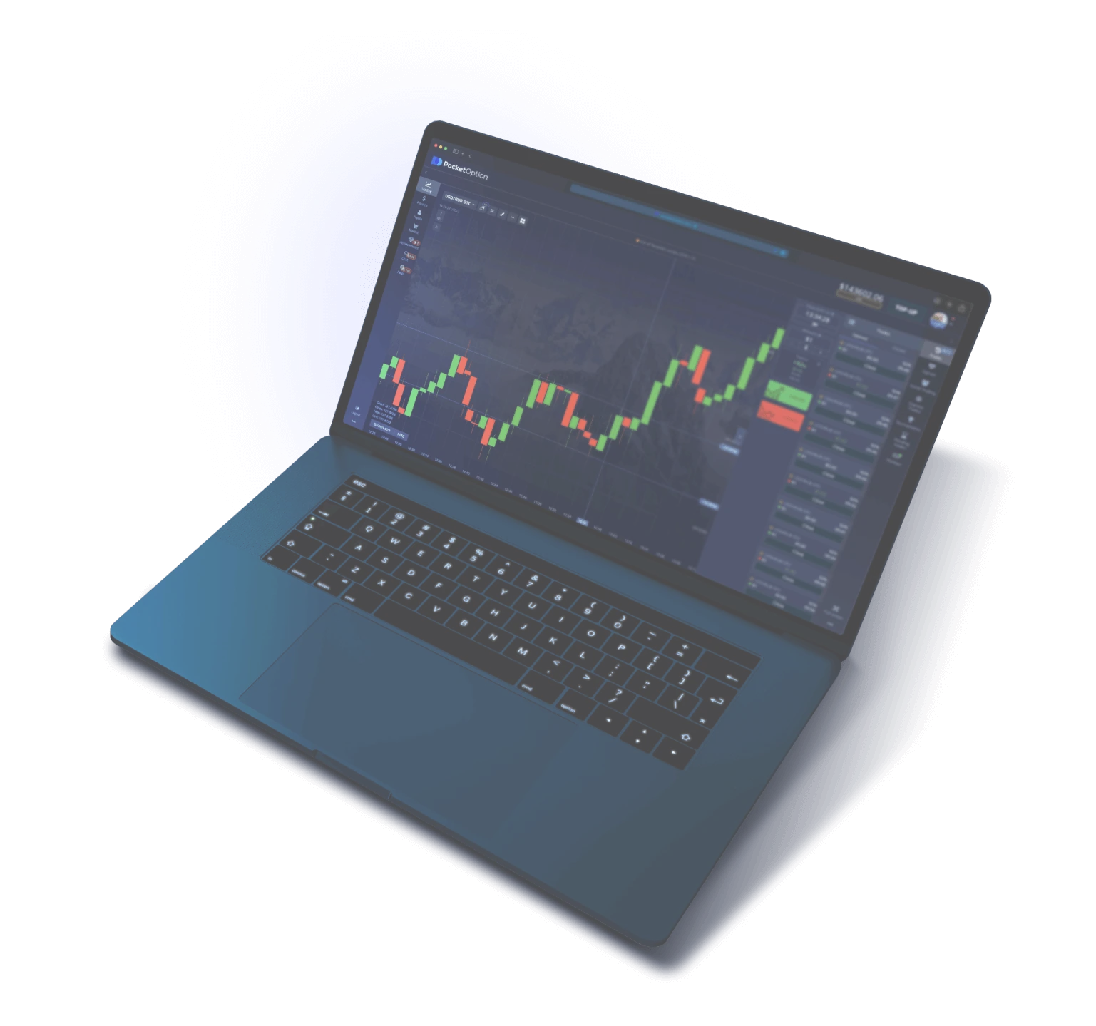 Tela da plataforma Pocket Option para entrar na conta